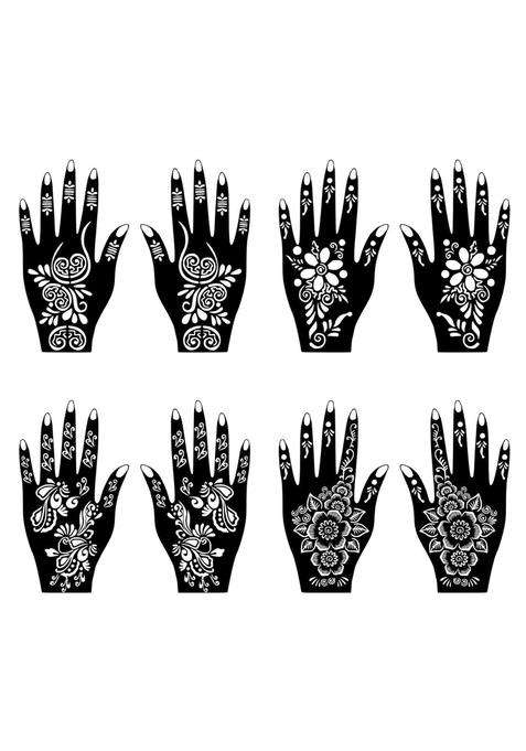 Voorkoms Henna Mehndi Stencil Sticker Kit for Girls and Women Weddings