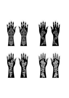 Ordershock Multicolor Combo Mehndi Stencil Sticker Kit for Quick Application of Beautiful Hand Art