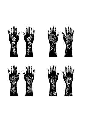 Ordershock Multicolor Elegant Combo Mehndi Stencil Sticker Kit for Quick Application Designs