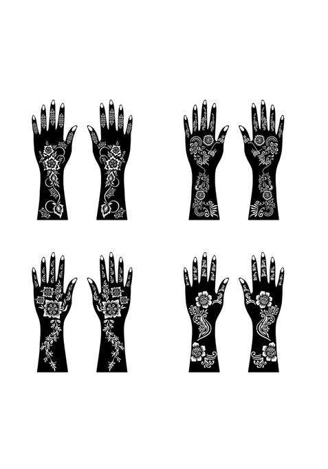Ordershock Multicolor Elegant Combo Mehndi Stencil Sticker Kit for Hand and Arms for Girls and Womens