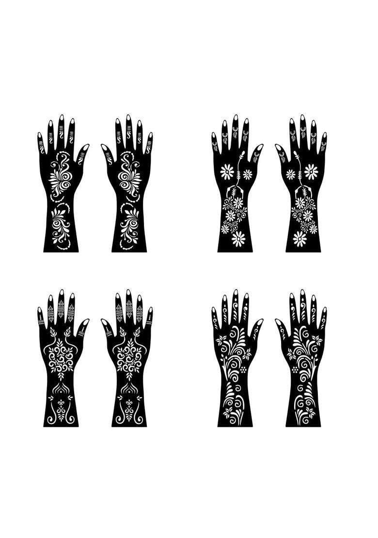 Ordershock Elegant Combo Mehndi Stencil Sticker Kit with Easy Finger Application - Indya