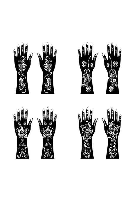 Ordershock Elegant Combo Mehndi Stencil Sticker Kit with Easy Finger Application