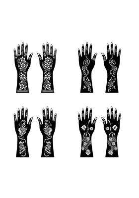 Ordershock Multicolor Stylish Combo Mehndi Stencil Sticker Kit for Festival and Cultural Events