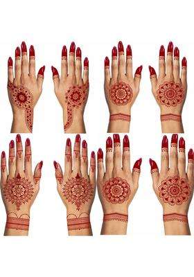 Multicolor Ethereal Mandala Henna Temporary Tattoo Combo Intricate and Versatile Body Art for Woman Pack of 4