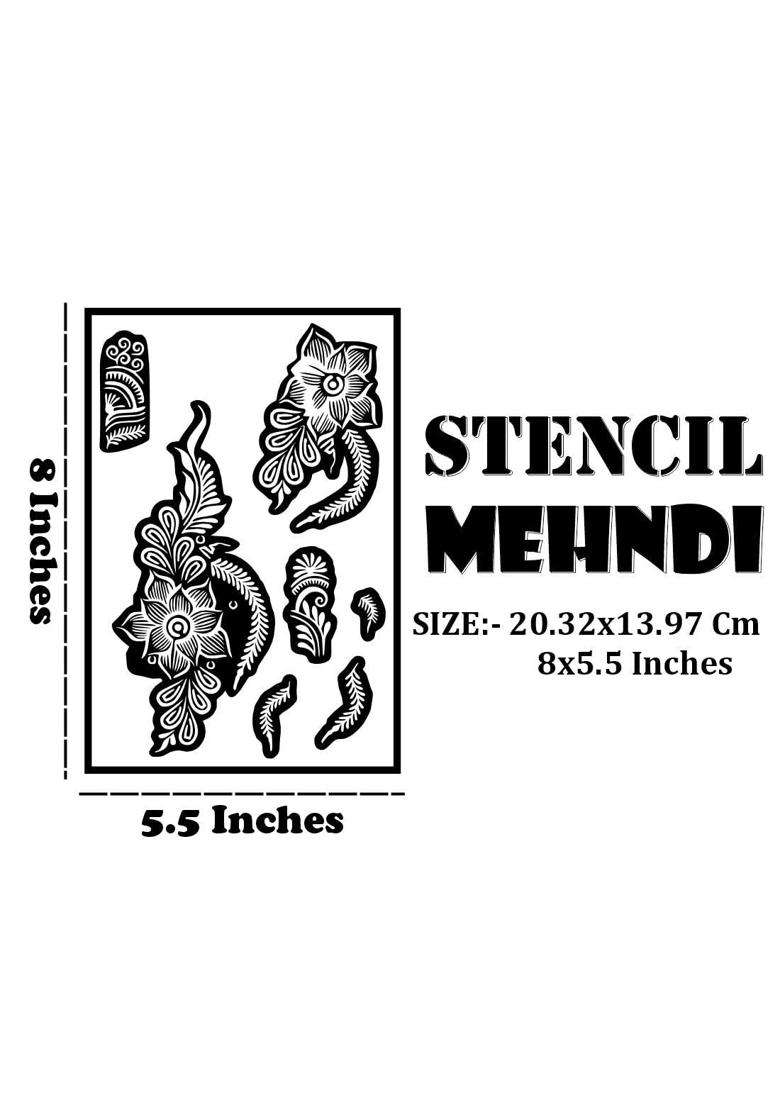 Vanvati Attractive Combo Mehndi Stencil Sticker Kit for Festivals and Weddings - Indya