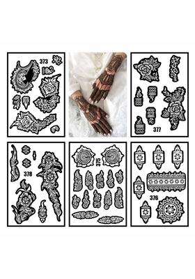 Vanvati Complete Combo Mehndi Stencil Sticker Kit with Artistic Floral Designs