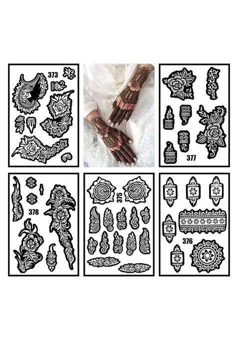 Vanvati Complete Combo Mehndi Stencil Sticker Kit with Artistic Floral Designs