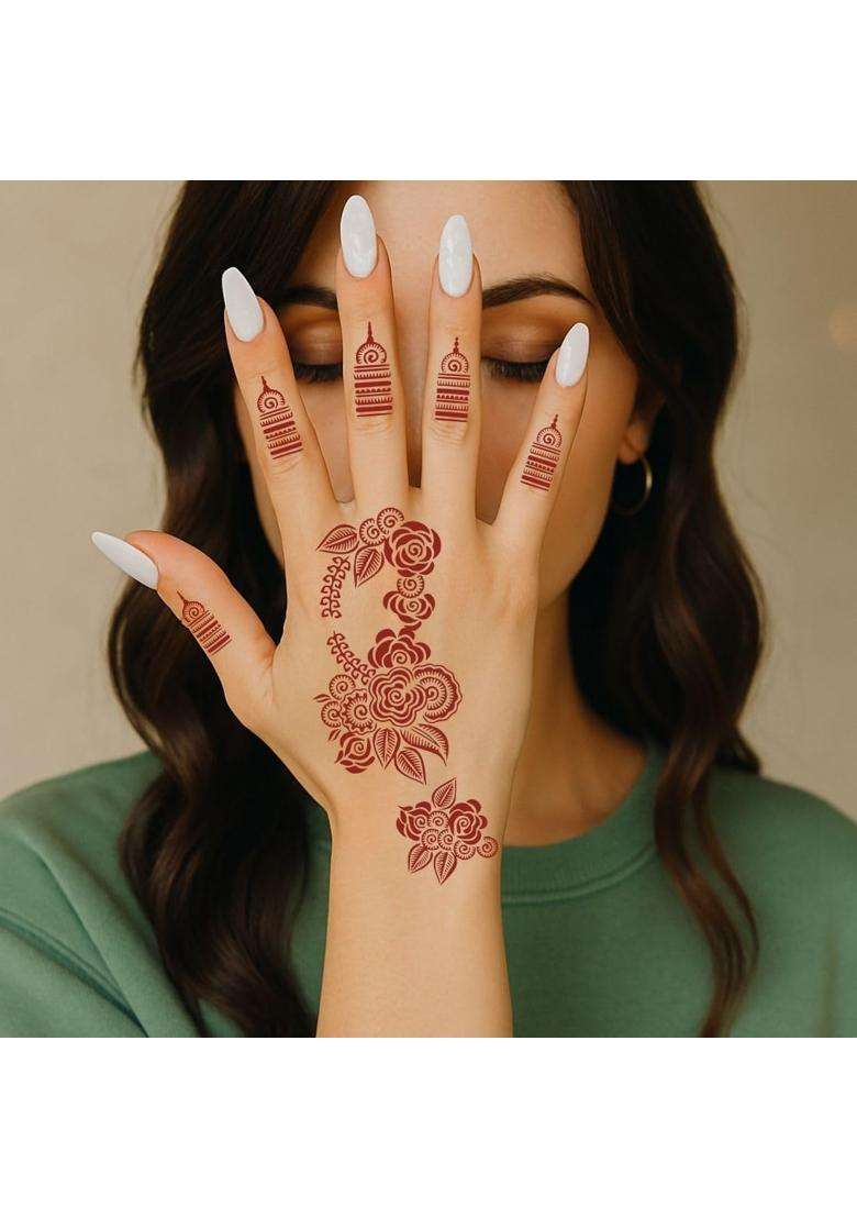 Vanvati Complete Combo Mehndi Stencil Sticker Kit for Special Event Designs - Indya