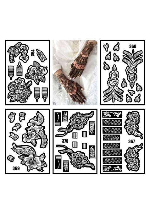Vanvati Complete Combo Mehndi Stencil Sticker Kit for Special Event Designs