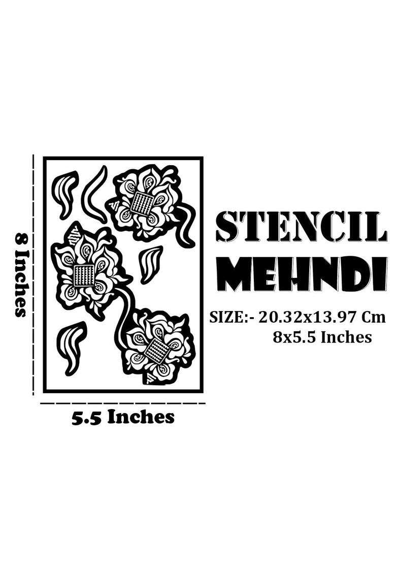 Vanvati Attractive Combo Mehndi Stencil Sticker Kit for Stylish Hand Creations - Indya