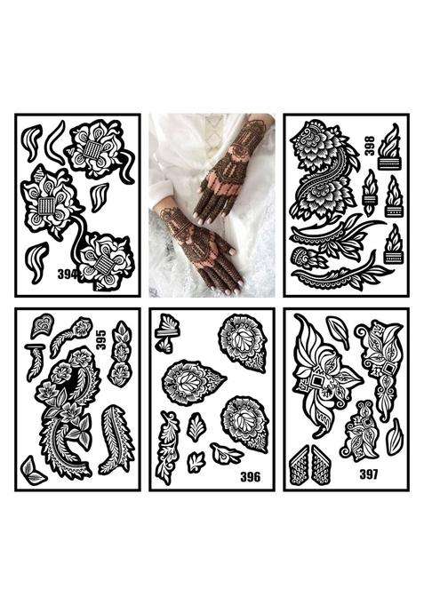 Vanvati Attractive Combo Mehndi Stencil Sticker Kit for Stylish Hand Creations