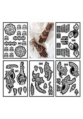 Vanvati Full Combo Mehndi Stencil Sticker Kit with Detailed Artistic Templates