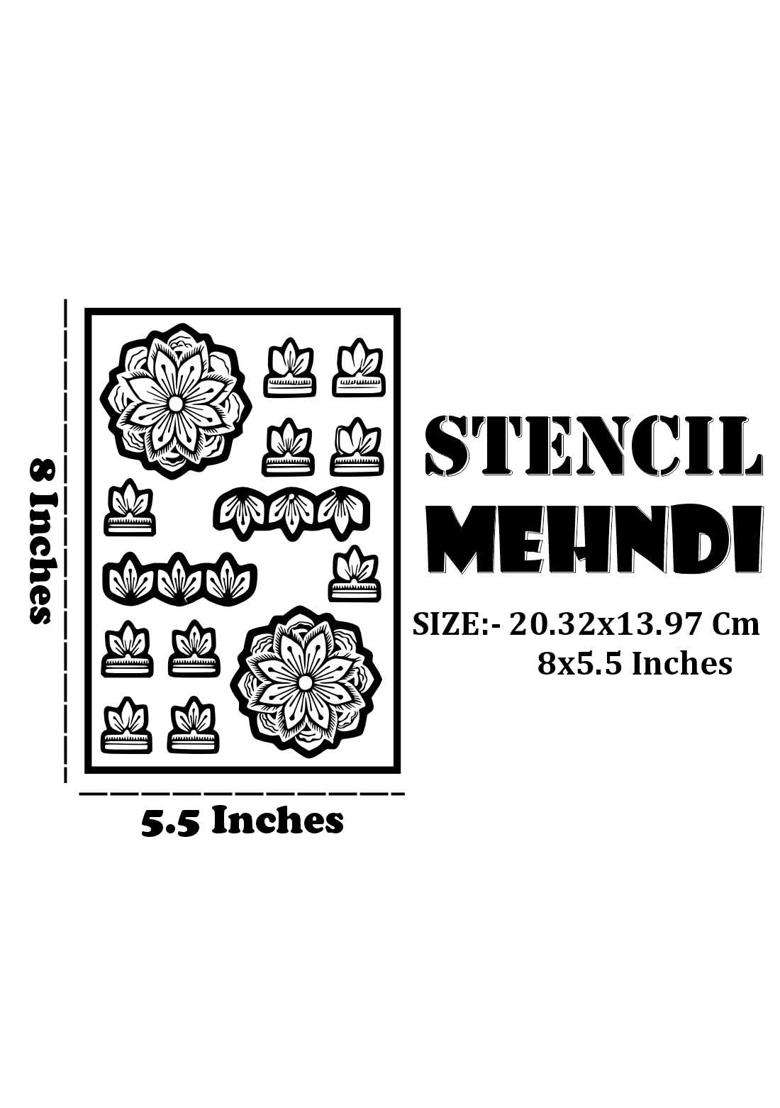 Vanvati Full Combo Mehndi Stencil Sticker Kit with Detailed Artistic Templates - Indya