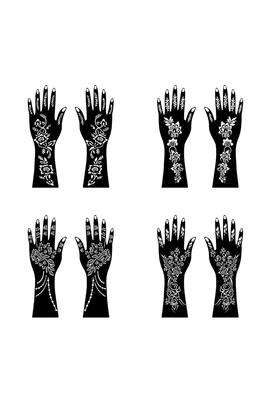 Ordershock Multicolor Complete Combo Mehndi Stencil Sticker Collection with Artistic Lines