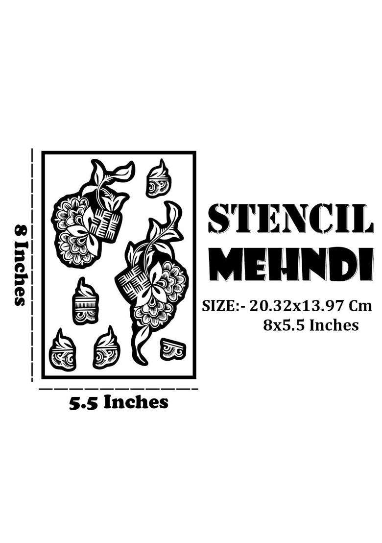 Vanvati Full Combo Mehndi Stencil Sticker Kit for Engagements and Festive Events - Indya