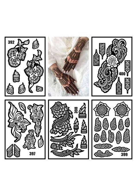 Vanvati Full Combo Mehndi Stencil Sticker Kit for Engagements and Festive Events