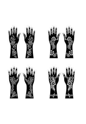 Ordershock Multicolor Full Combo Mehndi Stencil Sticker Pack with Palm and Finger Patterns