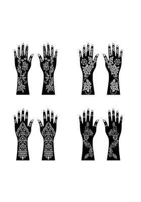 Voorkoms Bridal Mehndi Stencil Sticker Combo for Girls and Women Henna Desinge