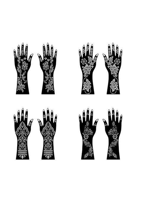 Voorkoms Bridal Mehndi Stencil Sticker Combo for Girls and Women Henna Desinge