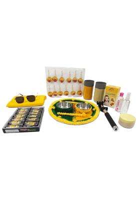 Multicolour Haldi Mahndi Function Kit for Bride and Groom Products Pack of 12