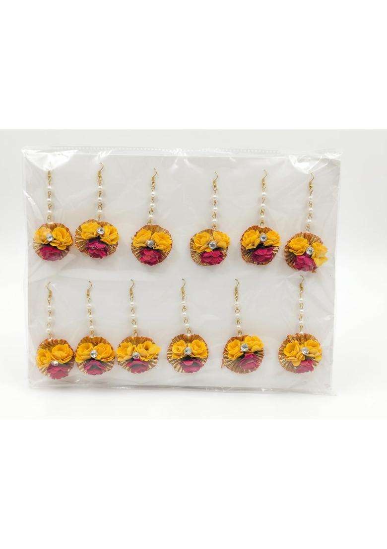 Multicolour Haldi Mahndi Function Kit for Bride and Groom Products Pack of 12 - Indya