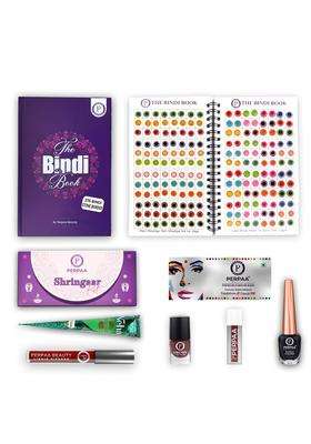 Perpaa Shringaar Kit with Multicolor Round Stone Border Bindi Book