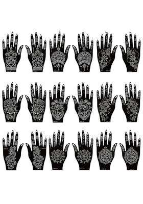 Jtsdzs 18 Sheets Henna Stencils Henna Tattoo Stencil Kit