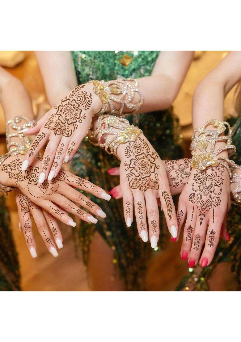 Jtsdzs 18 Sheets Henna Stencils Henna Tattoo Stencil Kit - Indya