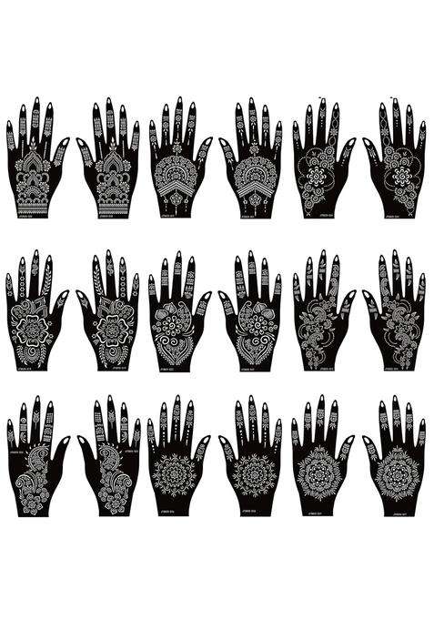 Jtsdzs 18 Sheets Henna Stencils Henna Tattoo Stencil Kit