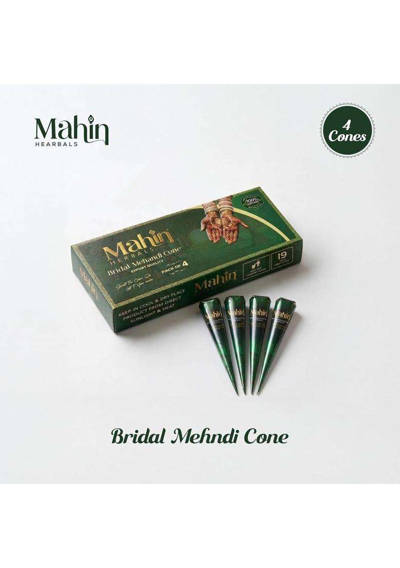 Mahin Green Herbals Bridal Mehndi Cone 100 Percent Natural Henna Cones for Wedding and Festive Use - Indya