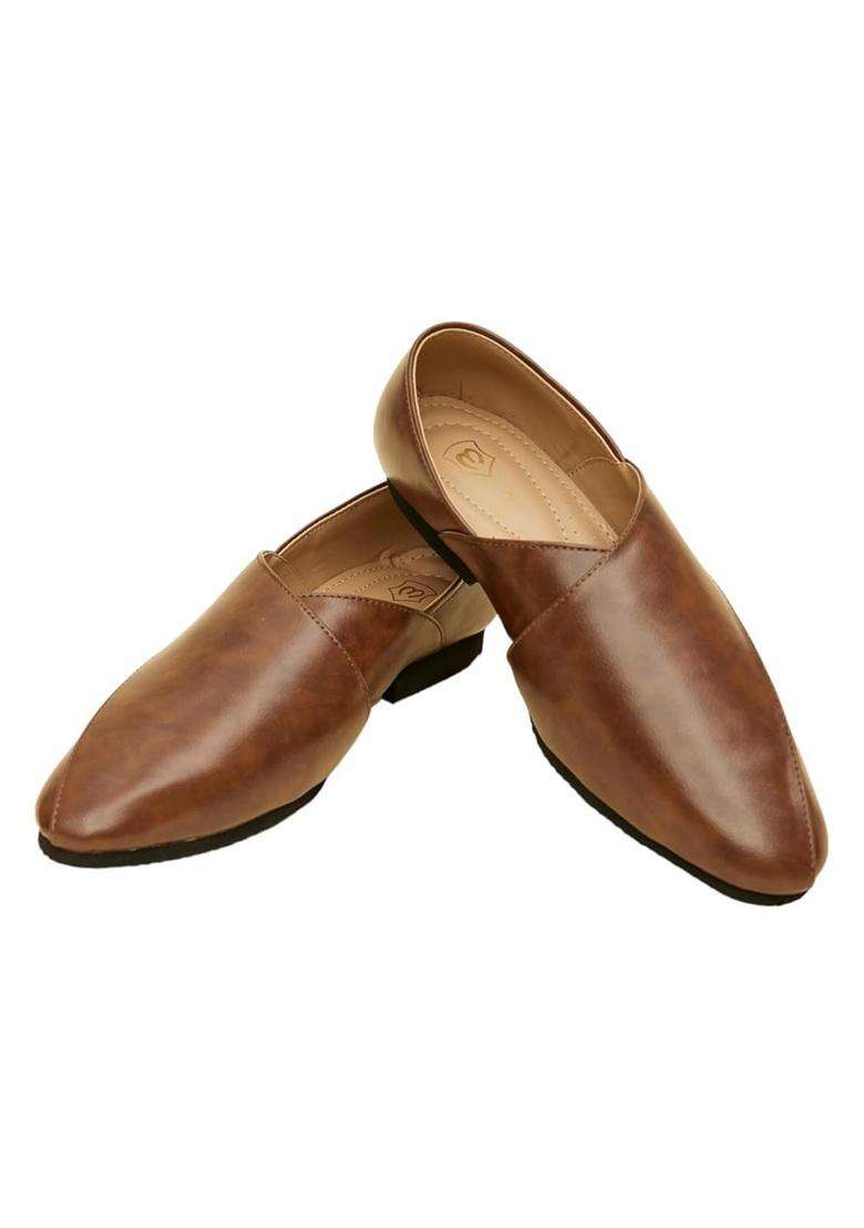 Manyavar Brown Sophisticated Jooti Mens Ethnic Jutti - Indya