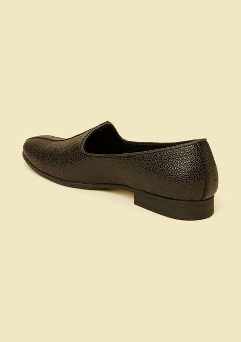 Manyavar Black Mens Loafer Style Shoes Ethnic Juttis and Mojaris - Indya