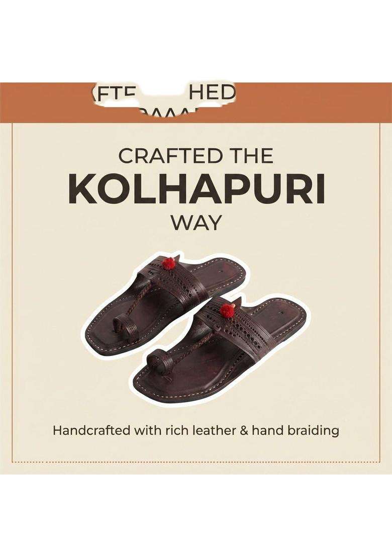 Niira the Classic Leather Kolhapuri Chappal for Men Handcrafted Traditional Sandals - Indya