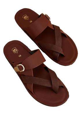 Manyavar Brown Plain Mens Ethnic Jutti