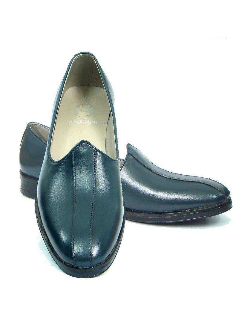 ASM Blue Leather Nagra Shoes with Leather Upper Leather Insole Fully Leather Lining - Indya