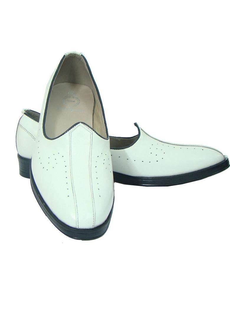 ASM White Leather Nagra Shoes with Leather Upper Leather Insole Fully Leather Lining - Indya