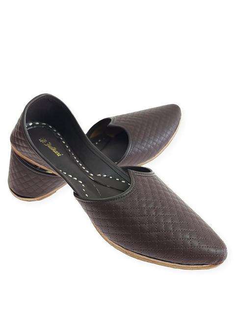 Fulkari Brown Men Genuine Soft Leather Casual Jutis Bite and Pinch Free Jutti