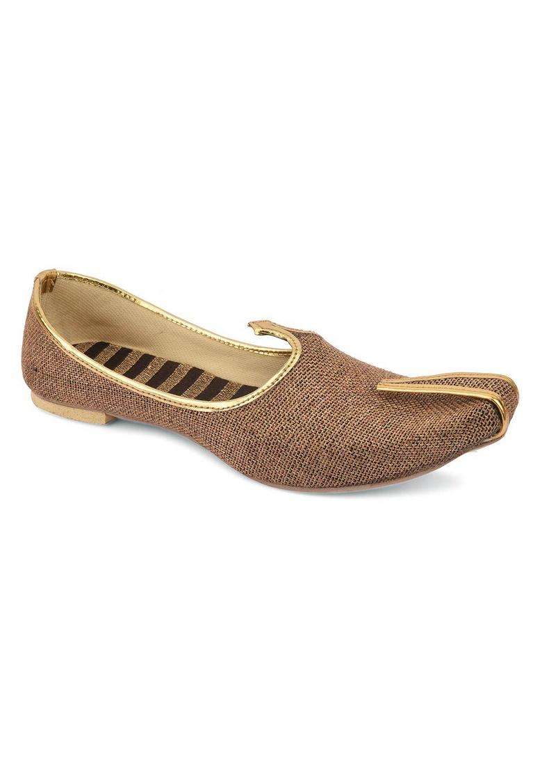 DESI Colour Mens Authentic Mens Mojri Punjabi Jutti Brown dc8041 Ballet Flat - Indya