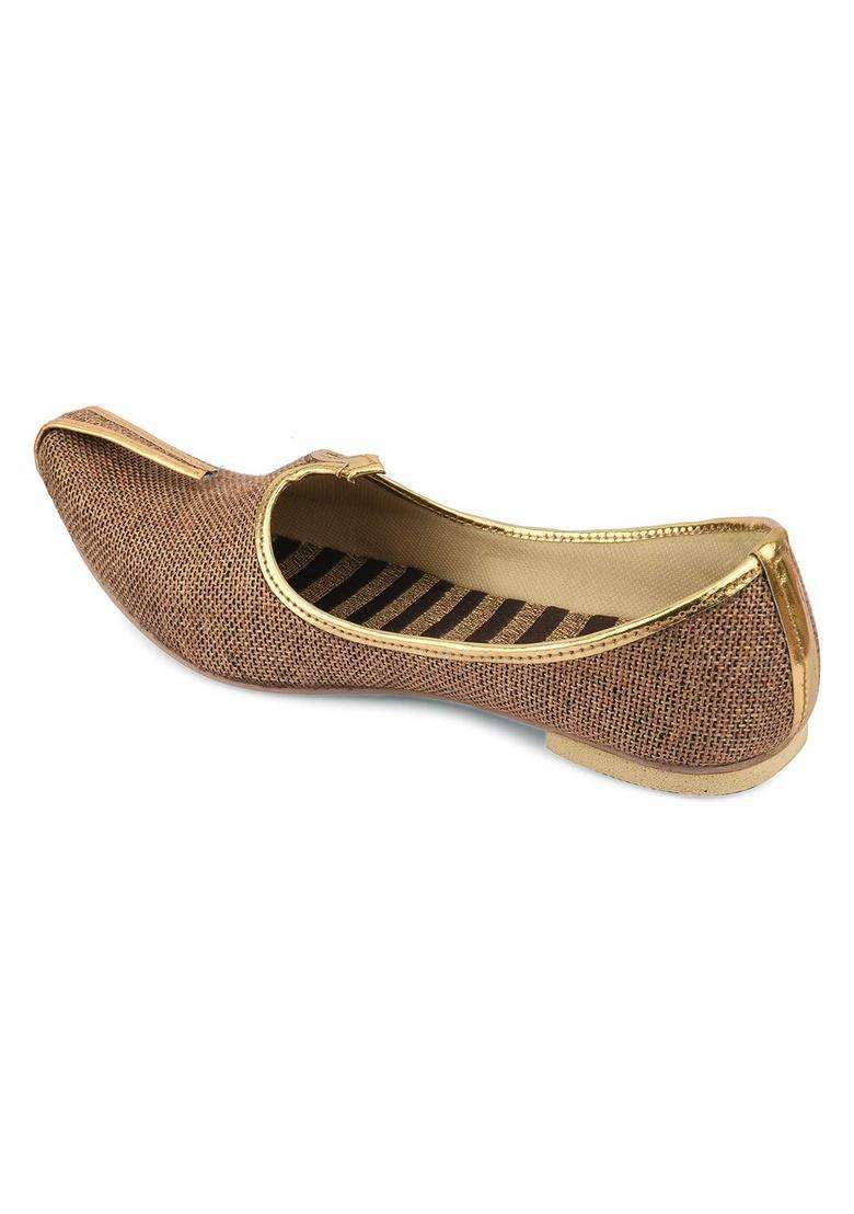 DESI Colour Mens Authentic Mens Mojri Punjabi Jutti Brown dc8041 Ballet Flat - Indya