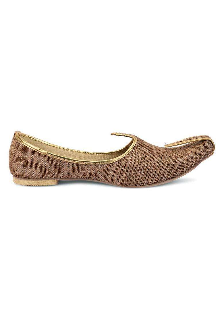 DESI Colour Mens Authentic Mens Mojri Punjabi Jutti Brown dc8041 Ballet Flat - Indya