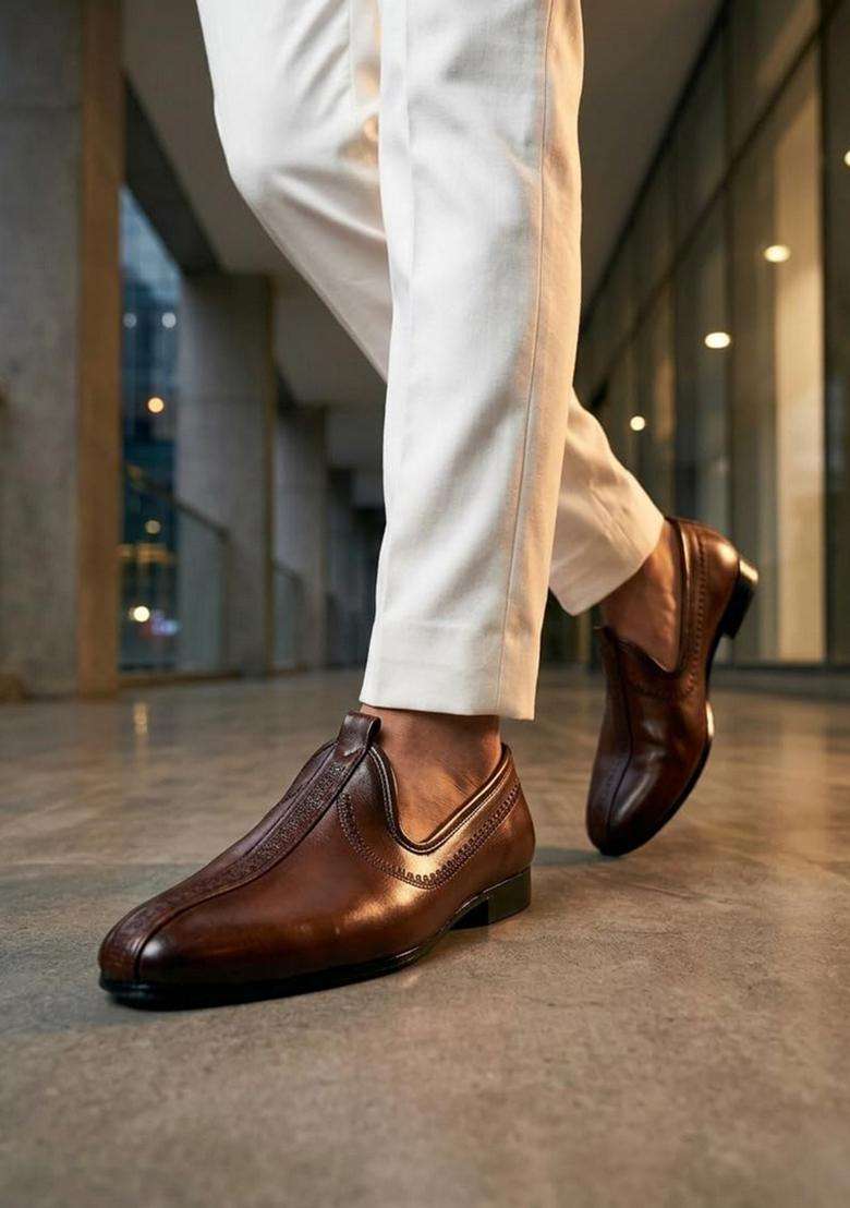 Brown Premium Royal Wedding Footwear Versatile Ethnic Footwear - Indya