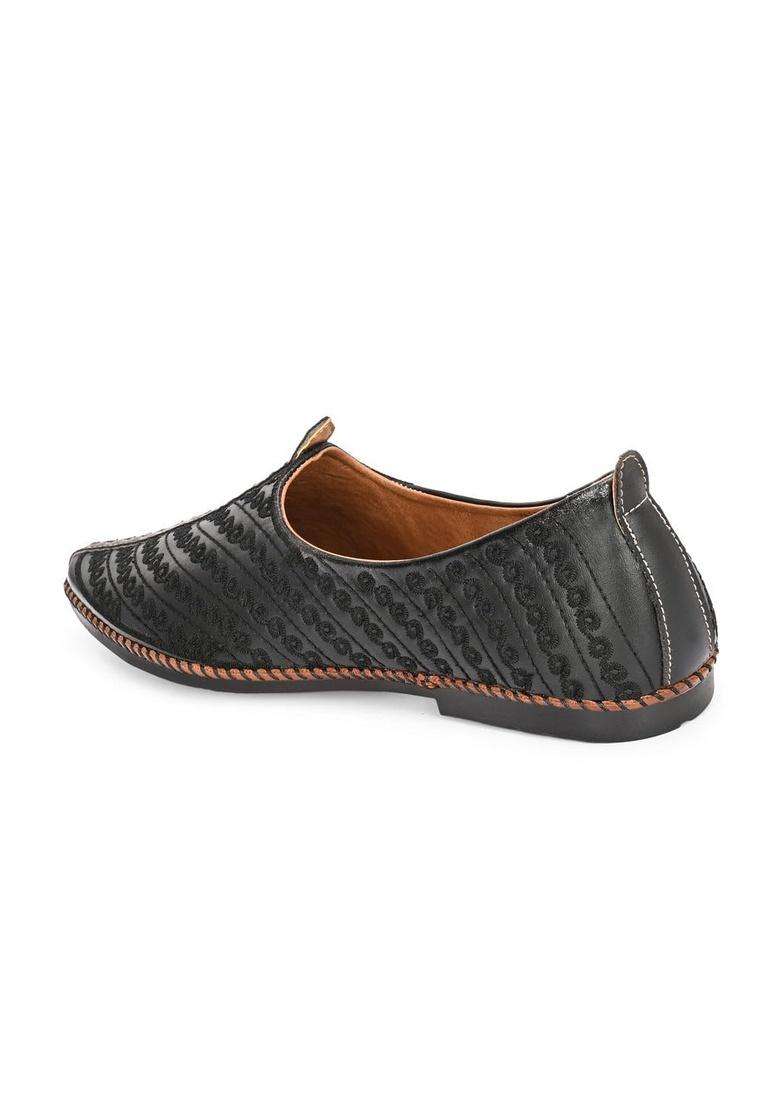 Westport Black Men Faux Leather Ethnic Jutti M - Indya