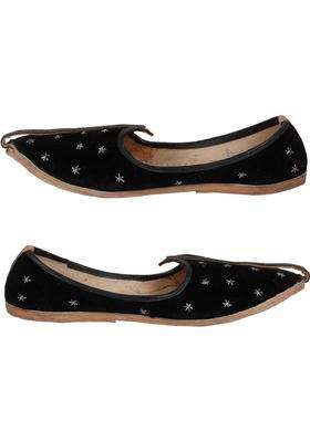 Black Mens Rajasthani Jutti Ethnic Footwear