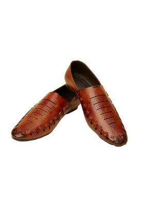 Manyavar Brown Mens Loafer Style Self Design Shoes Ethnic Juttis and Mojaris