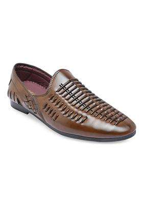 Regal Brown Mens Ethnic Slip Ons