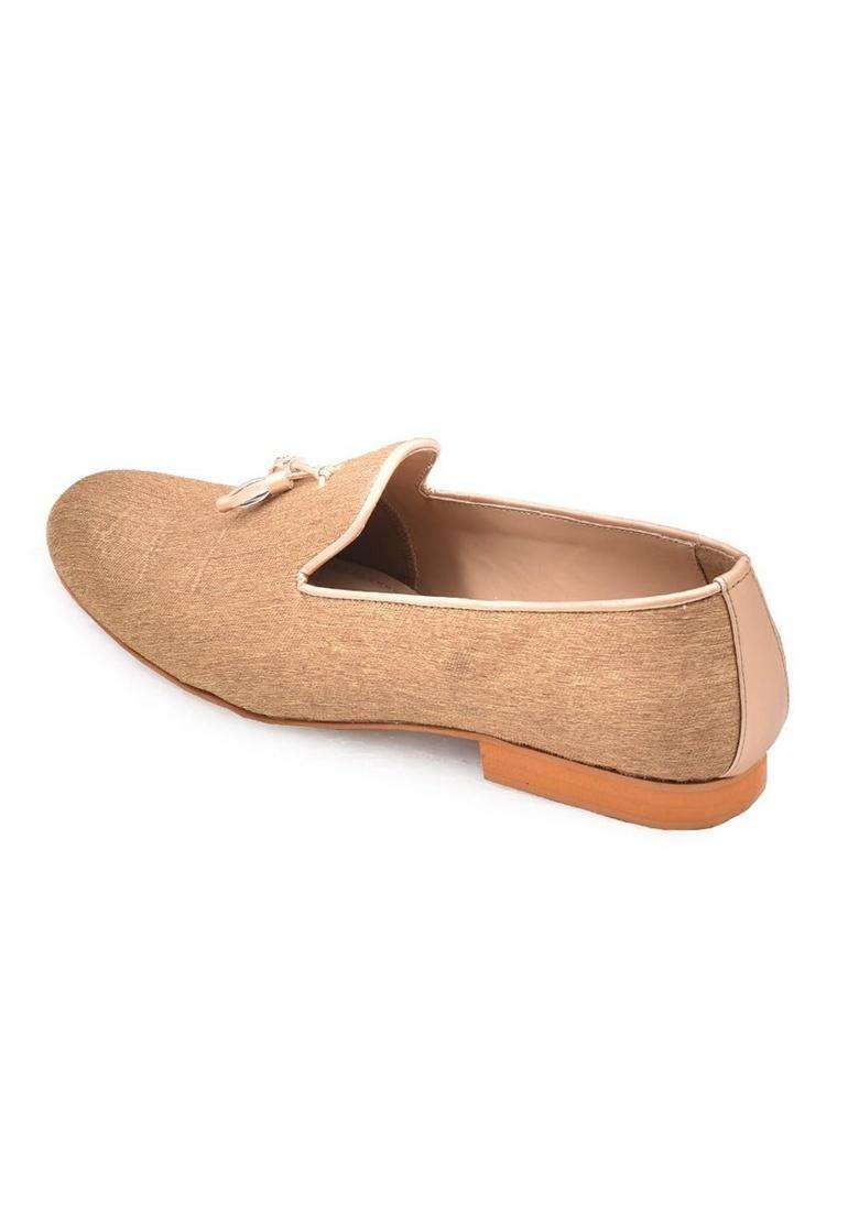 Manyavar Brown Loafers Self Texture Juti Mens Ethnic Jutti - Indya