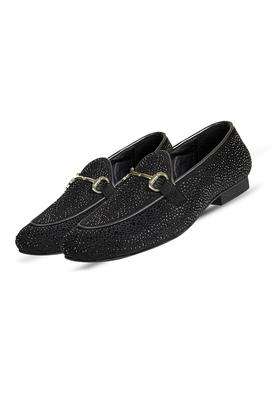 Tanny Shoes Mens Rhinestone Black Color Jutti for Wedding Party