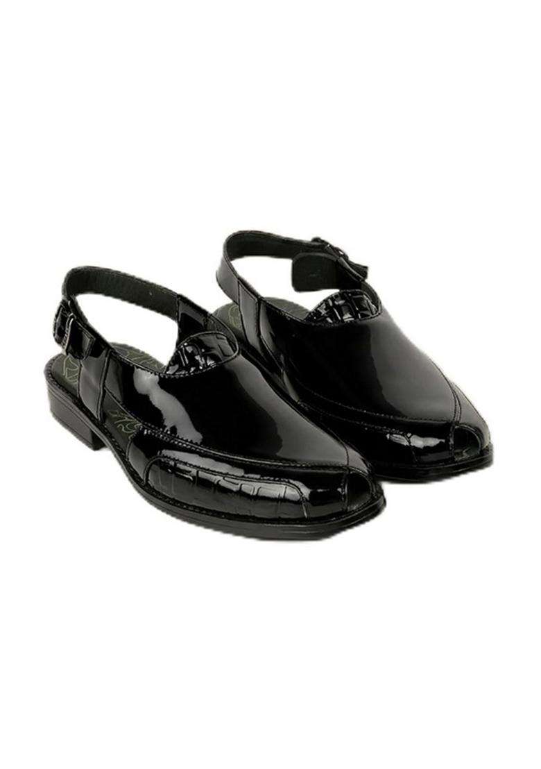 Metro Black Mens Tan Mojari - Indya