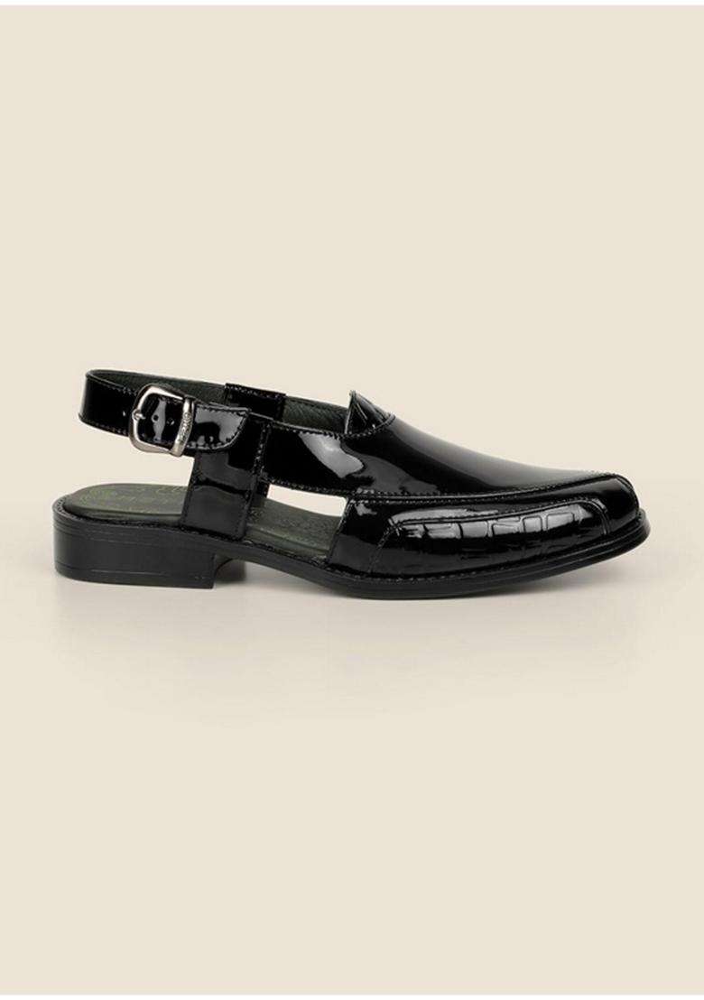 Metro Black Mens Tan Mojari - Indya