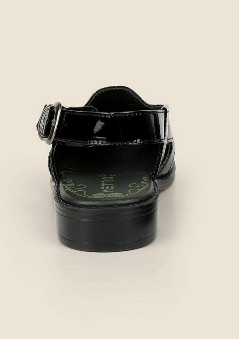 Metro Black Mens Tan Mojari - Indya